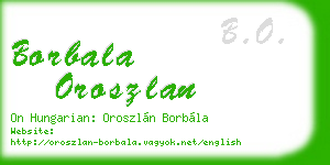 borbala oroszlan business card